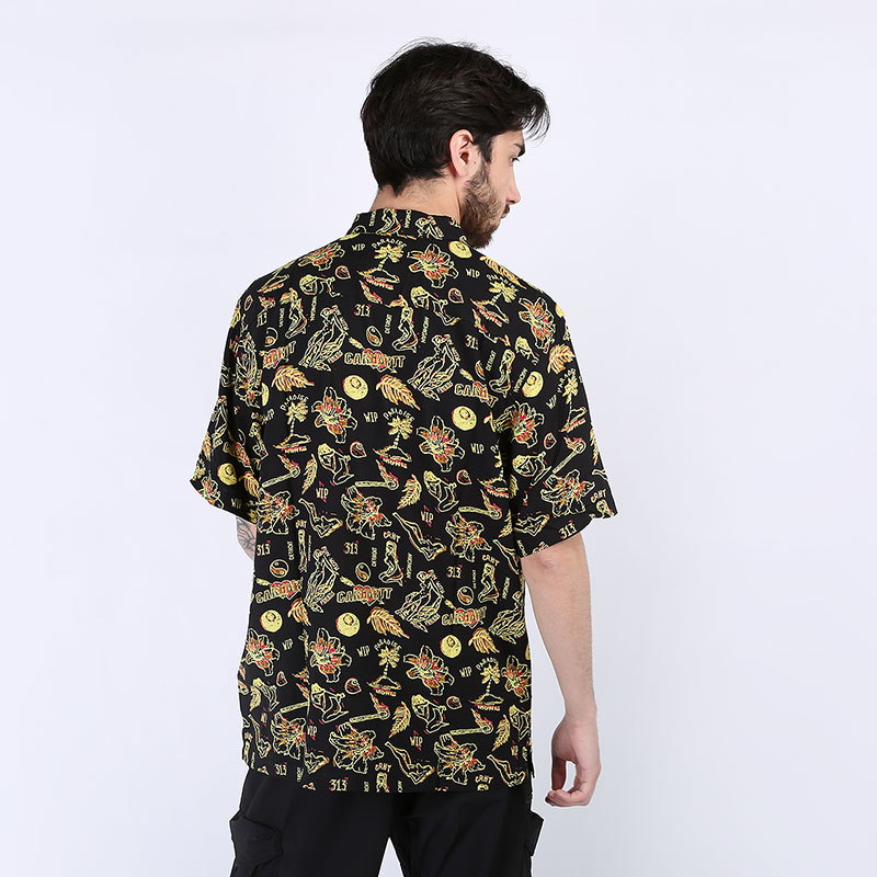 Мужская рубашка Carhartt WIP S/S Paradise Shirt (I027530-yellow)  - цена, описание, фото 5
